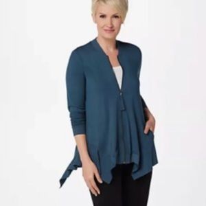 LOGO by Lori Goldstein blue bomber jacket 1x